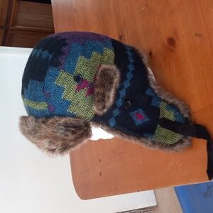 Mudd Aztec Faux Fur Snow Hat